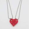 2 PCS Couple Necklace Men and Women Same Model Friendship A Pair of Hip Hop Europe and America Cross-Border Detachable Love Heart Shaped Building Block Pendant view 2