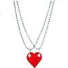 2 PCS Couple Necklace Men and Women Same Model Friendship A Pair of Hip Hop Europe and America Cross-Border Detachable Love Heart Shaped Building Block Pendant view 4