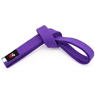 G4 VISION Karate Belt Wide Double Wrap Martial Arts All Solid Color Belts Judo Hapkido (280Cm, Purple)
