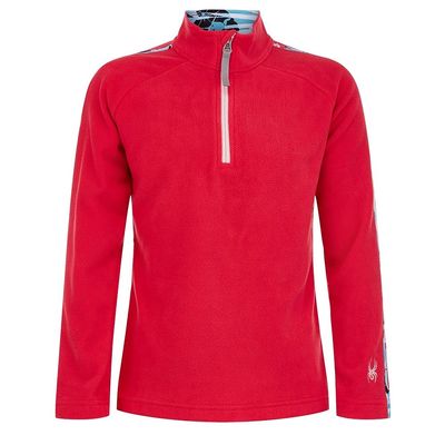 Spyder Girl's Speed Fleece Zip T-Neck (Little Kids/Big Kids) Cerise XL (18 Big Kid)