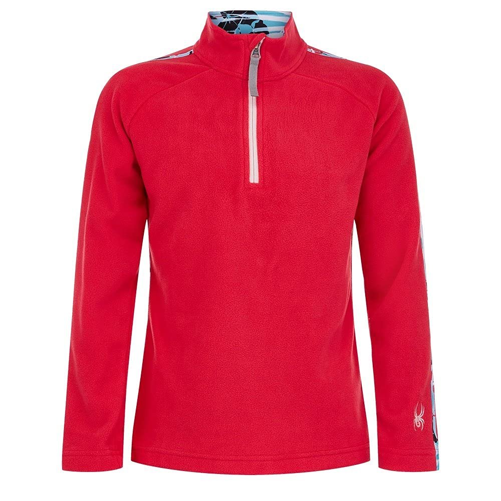 Spyder Girl's Speed Fleece Zip T-Neck (Little Kids/Big Kids) Cerise XL (18 Big Kid)