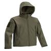 DEFCON 5 OD Green Black Coyote Brown D5-3430 OD B CB Tactical Softshell Jacket with Detachable Hood, green, 3XL view 1