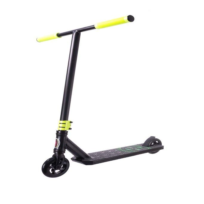 Solid Stunt Kick Scooter Aluminum Deck , 3 Bolt CLAMP, Steel Flex Brakes, ABEC-9 Bearing Rocky 3ARider ST120THICG Green