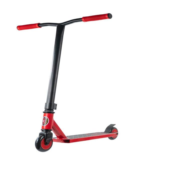 Youth and Adult Freestyle Kick Stunt Scooter, High Impact 110mm Wheels Stunt Kick Scooter Aluminum Deck, 3 Bolt CLAMP, Steel Flex Brakes, ABEC-9 Bearing Rocky 3ARider ST-99YR Red