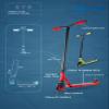 Youth and Adult Freestyle Kick Stunt Scooter, High Impact 110mm Wheels Stunt Kick Scooter Aluminum Deck, 3 Bolt CLAMP, Steel Flex Brakes, ABEC-9 Bearing Rocky 3ARider ST-99YR Red view 3