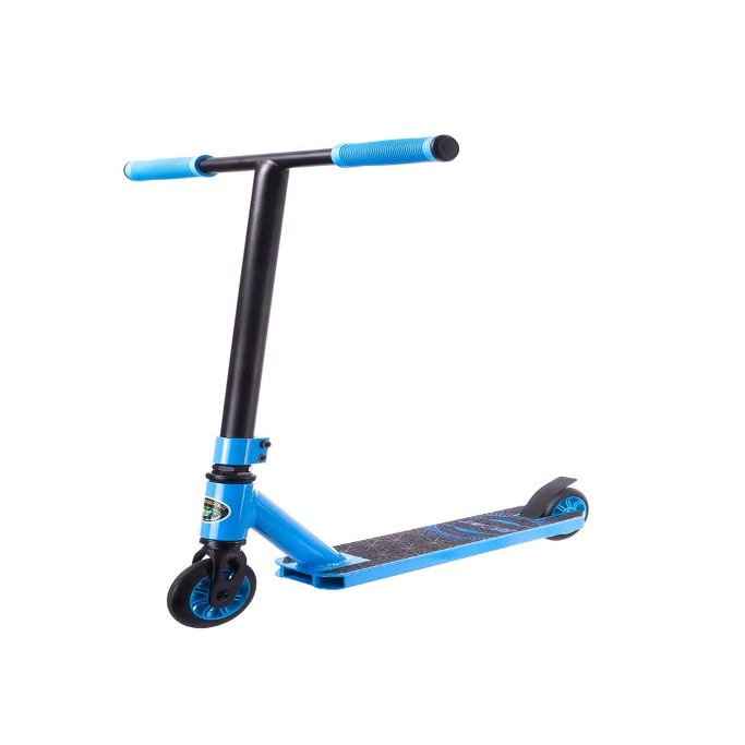 Freerider Stunt Scooter Aluminum Deck, 3 Bolt CLAMP, Steel Flex Brakes, ABEC-9 Bearing Stunt Kick Scooter Rocky 3ARider SM-99 TB Blue