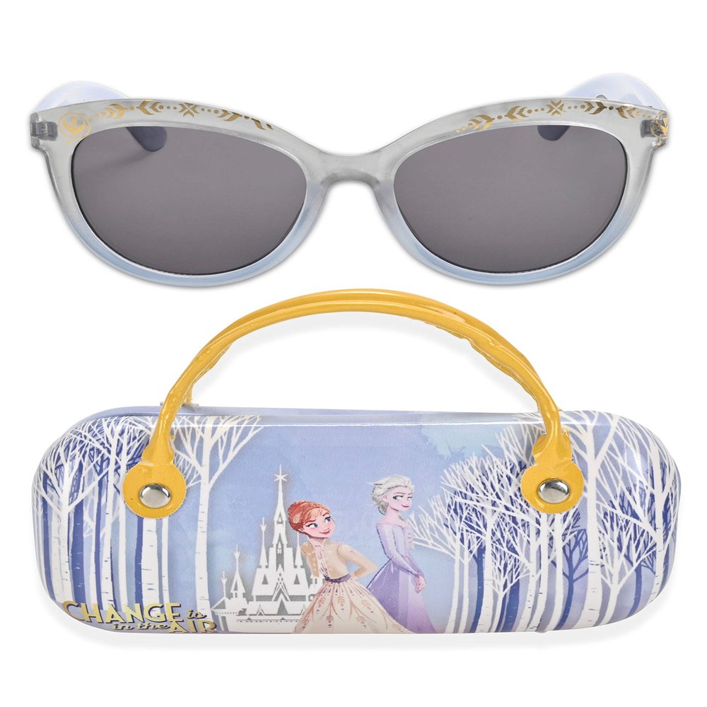 Disney Frozen 2 Girls Sunglasses with Carrying Case, Kids Sunglasses Protection (Silver)