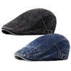 2 Pack Mens Denim Cotton Newsboy Cap Ivy Gatsby Driving Hunting Cabbie Hats (I) view 1