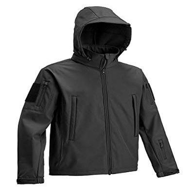 DEFCON 5 OD Green Black Coyote Brown D5-3430 OD B CB Tactical Softshell Jacket with Detachable Hood, Black, 3XL