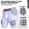 Exxact Sports Touchdown 5-Pad Adult Football Girdle for Men with Cup Pocket, Lightweight Padded Compression Shorts with Integrated Hip, Thigh, Tailbone Pads, Men's Girdle Football (AL, White) view 3