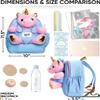 Naturally KIDS Upgraded Medium Backpack w Removable Pink Unicorn Toy for Girls Age 4-7 | Side & Inner Pockets, Reflective Logo, Name Tag | Unicorn Gifts for 5 Year Old Girls  Medium size view 3