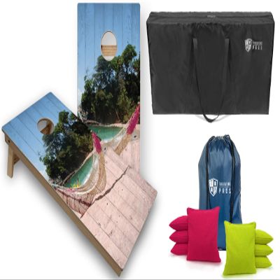 Tailgating Pros Tournament Grade Cornhole Game-Includes Two 4'x2' Regulation Baltic Birch Cornhole BoardsOptional LED Lights