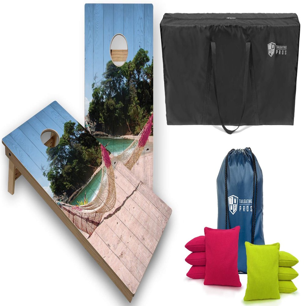 Tailgating Pros Tournament Grade Cornhole Game-Includes Two 4'x2' Regulation Baltic Birch Cornhole BoardsOptional LED Lights