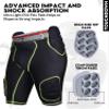 Exxact Sports Touchdown 5-Pad Adult Football Girdle for Men with Cup Pocket, Lightweight Padded Compression Shorts with Integrated Hip, Thigh, Tailbone Pads, Men's Girdle Football (AXL, Black) view 3