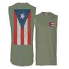 0062. Puerto Rico Flag Boricua Rican Nuyorican Men's Muscle Tank Sleeveles t Shirt (Olive X Large) view 1