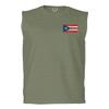 0062. Puerto Rico Flag Boricua Rican Nuyorican Men's Muscle Tank Sleeveles t Shirt (Olive X Large) view 2