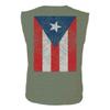 0062. Puerto Rico Flag Boricua Rican Nuyorican Men's Muscle Tank Sleeveles t Shirt (Olive X Large) view 3