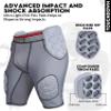 Exxact Sports Touchdown 5-Pad Adult Football Girdle for Men with Cup Pocket, Lightweight Padded Compression Shorts with Integrated Hip, Thigh, Tailbone Pads, Men's Girdle Football (A2XL, Gray) view 3