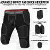 Exxact Sports Combat 7-Pad Adult Football Girdle for Men with Cup Pocket, Padded Compression Shorts with Integrated Pads, Men's Girdle Football (AS, Black) view 3