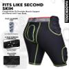 Exxact Sports Touchdown 5-Pad Adult Football Girdle for Men with Cup Pocket, Lightweight Padded Compression Shorts with Integrated Hip, Thigh, Tailbone Pads, Men's Girdle Football (AL, Black) view 4