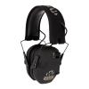 WALKER'S Razor Rechargeable Electronic Muff - HD Speakers 21dB NRR Compact Collapsible Hunting Shooting Hearing Protection Earmuffs, USB Charging Cable Included, Black view 1