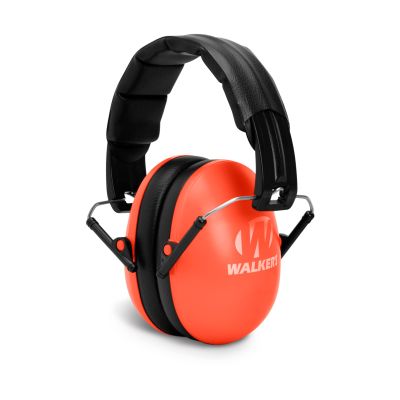 WALKER'S Youth & Women's Shooting Low Profile Folding Padded Headband Adjustable Hearing Protection Earmuffs, Coral