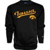 Blue 84 Men's Iowa Hawkeyes Crewneck Sweatshirt Cursive Team Color, Team color, Small view 1