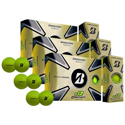 PlayBetter Bridgestone e12 Contact Golf Balls | Multi-Packs | FLEXATIV Cover Technology & Contact Force Dimple | 46% More Surface Contact (Three Dozen, Matte Green)
