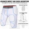 Exxact Sports Combat 7-Pad Adult Football Girdle for Men with Cup Pocket, Padded Compression Shorts with Integrated Pads, Men's Girdle Football (AS, White) view 3