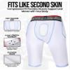 Exxact Sports Combat 7-Pad Adult Football Girdle for Men with Cup Pocket, Padded Compression Shorts with Integrated Pads, Men's Girdle Football (AS, White) view 4