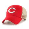 47 Brand MLB Team Color Flagship Mesh Trucker Primary Logo MVP Adjustable Structure Baseball Cap Hat, Adult One Size Fits All - Cincinnati Reds Red view 1