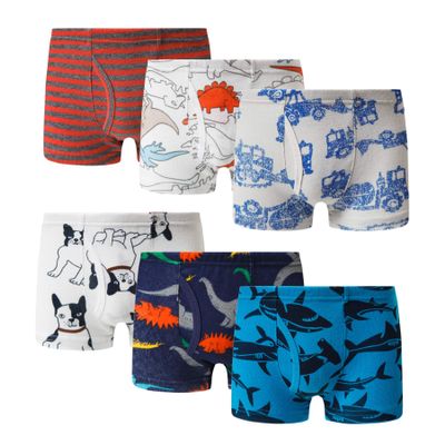 Family Feeling 6 Packs Little Boys' Cotton Boxer Brief Underwear Size 5