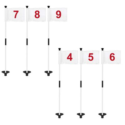 KINGTOP Golf Flagstick Mini, Putting Green Flag for Yard, 3 Feet Flagpole 2-Section Design, Golf Pin Flags Set, Numbered# 4-9