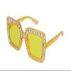 FLAWLESS Oversized Square Frame Bling Rhinestone Crystal Design Sunglasses For Women (2 PACK: Yellow and Red) view 2