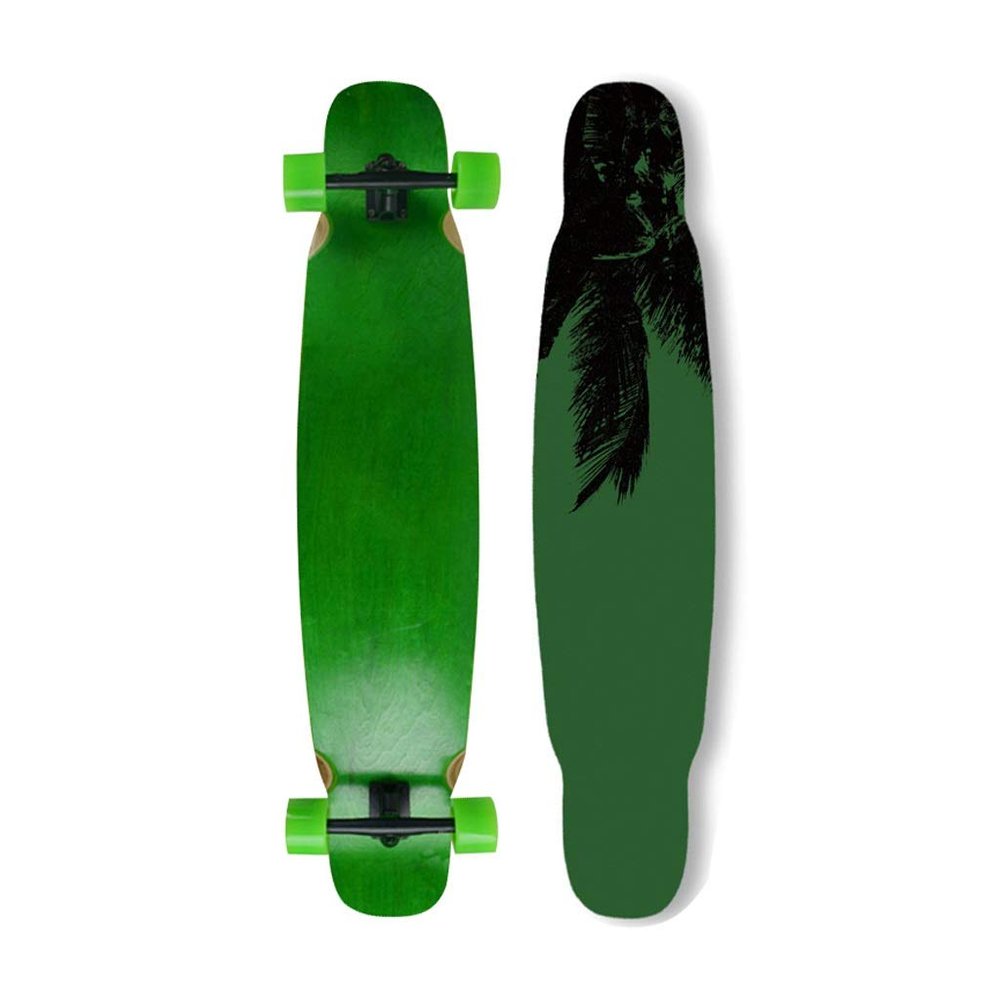 KHUY Skateboard Cruiser 46 Inch Longboard Drop Through Complete Skateboards 8 Layer Maple Wood Skate Board Deck Pro Long Boards Skateboard Adults for Beginners, Boys, Girls, Teens (Color : Green)