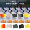 BangLong Polarized Sports Sunglasses Cycling Sun Glasses for Men Women with 5 Interchangeable Lenes for Running Baseball Golf view 2