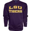 Blue 84 Men's LSU Tigers Crewneck Sweatshirt Arched Team Color, Team Color, XX-Large view 1