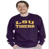 Blue 84 Men's LSU Tigers Crewneck Sweatshirt Arched Team Color, Team Color, XX-Large view 2