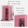 XXIOJUN Removable Locker Room, Simple Changing Room Privacy Partition Tent Screen Floor Display Stand with Metal Frame Shelf,Blackout Curtains for Clothing Store, Office view 4