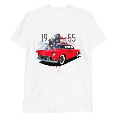 1955 Thunderbird American Classic Car Short-Sleeve T-Shirt White