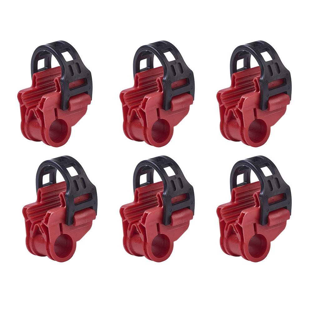 Blueshyhall Car Bicycle Stand SUV Vehicle Trunk Mount Bike Cycling Stand Storage Carrier Spare Hooks, Red and Black, 6pcs/Set (Not Including Bicycle Frame/Carrier)