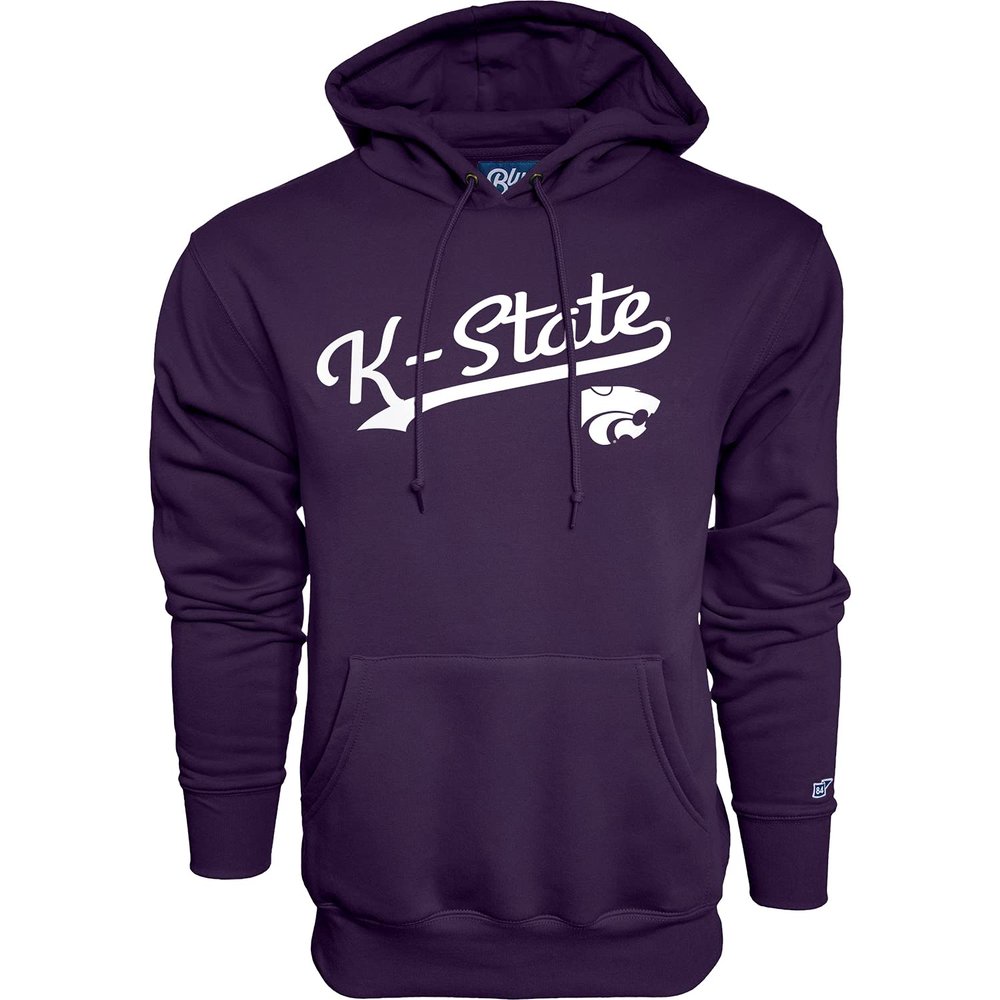 Blue 84 Men's Kansas State Wildcats Hoodie Cursive Team Color, Team Color, XX-Large