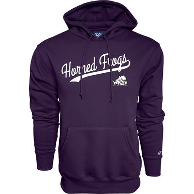 Blue 84 Men's TCU Horned Frogs Hoodie Cursive Team Color, Team Color, Medium