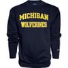 Blue 84 Men's Michigan Wolverines Crewneck Sweatshirt Arched Team Color, Team Color, Small view 1