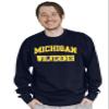 Blue 84 Men's Michigan Wolverines Crewneck Sweatshirt Arched Team Color, Team Color, Small view 2