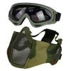 Airsoft Mask with Goggles, Foldable Half Face Airsoft Mesh Mask with Ear Protection for Paintball Shooting CS Game (Green 2) view 1