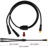 baluoqi Electric Bike 1T2 Cable Y-Splitter Extending Wire with Waterproof 3 Pin Connector Extension Cable for Ebike Light, Gear Sensor and Brake in Ebike Conversion Kit view 2