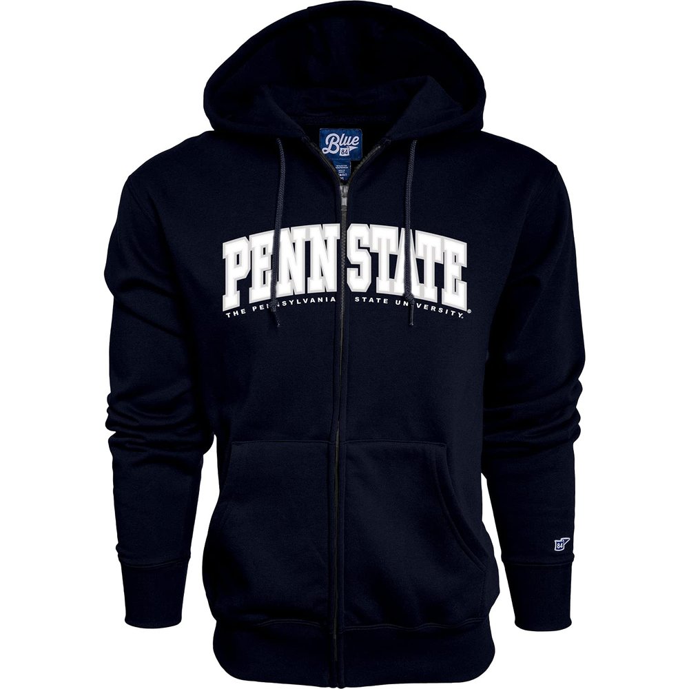 Blue 84 Men's Penn State Nittany Lions Full Zip Hoodie Twill Applique Team Color, Team Color, Medium
