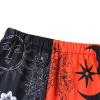 Amuver Women's Boho Hippie Harem Pants High Smocked Waist Printed Patchwork Sweatpants Yoga 90S Goth Baggy Casual Trousers Black Orange view 4