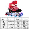Yusat 2 in 1 Roller Skates 4 Size Adjustable Roller Skates for Kids and Adults Outdoor Flashing Wheel Skates- Safe Protective Beginner Skates, Red , M ((suitable for usual shoe size 33-37) view 2
